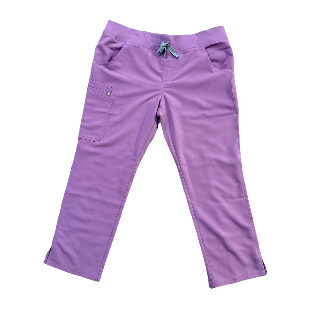 FIGS Kade Cargo Scrub Pants Women Large Petite Purple Scrub Uniform